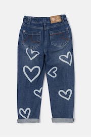 Angel & Rocket Blue Mom Fit Kendal Heart Print 100% Cotton Jeans - Image 5 of 6