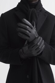 Reiss Black Iowa Leather Gloves - Image 4 of 4