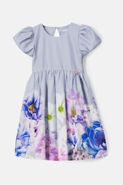 Angel & Rocket Purple 100% Cotton Lucia Border Print Dress - Image 4 of 6