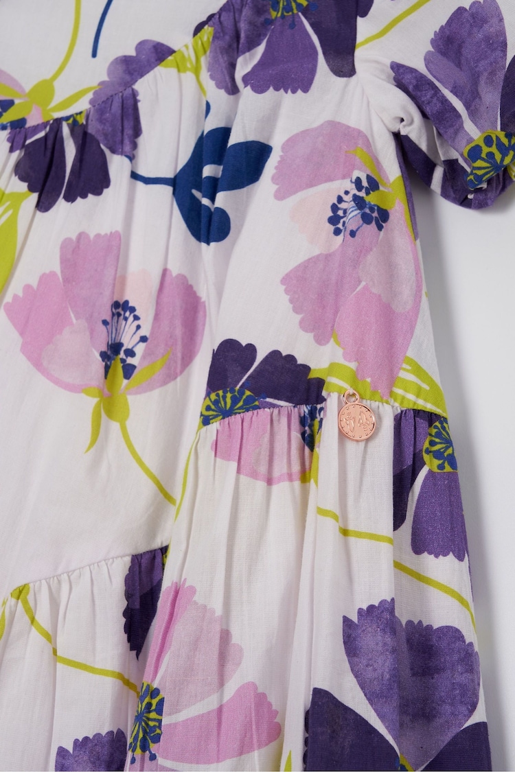 Angel & Rocket Purple Jodie Asymmetric Print Dress - Image 7 of 7