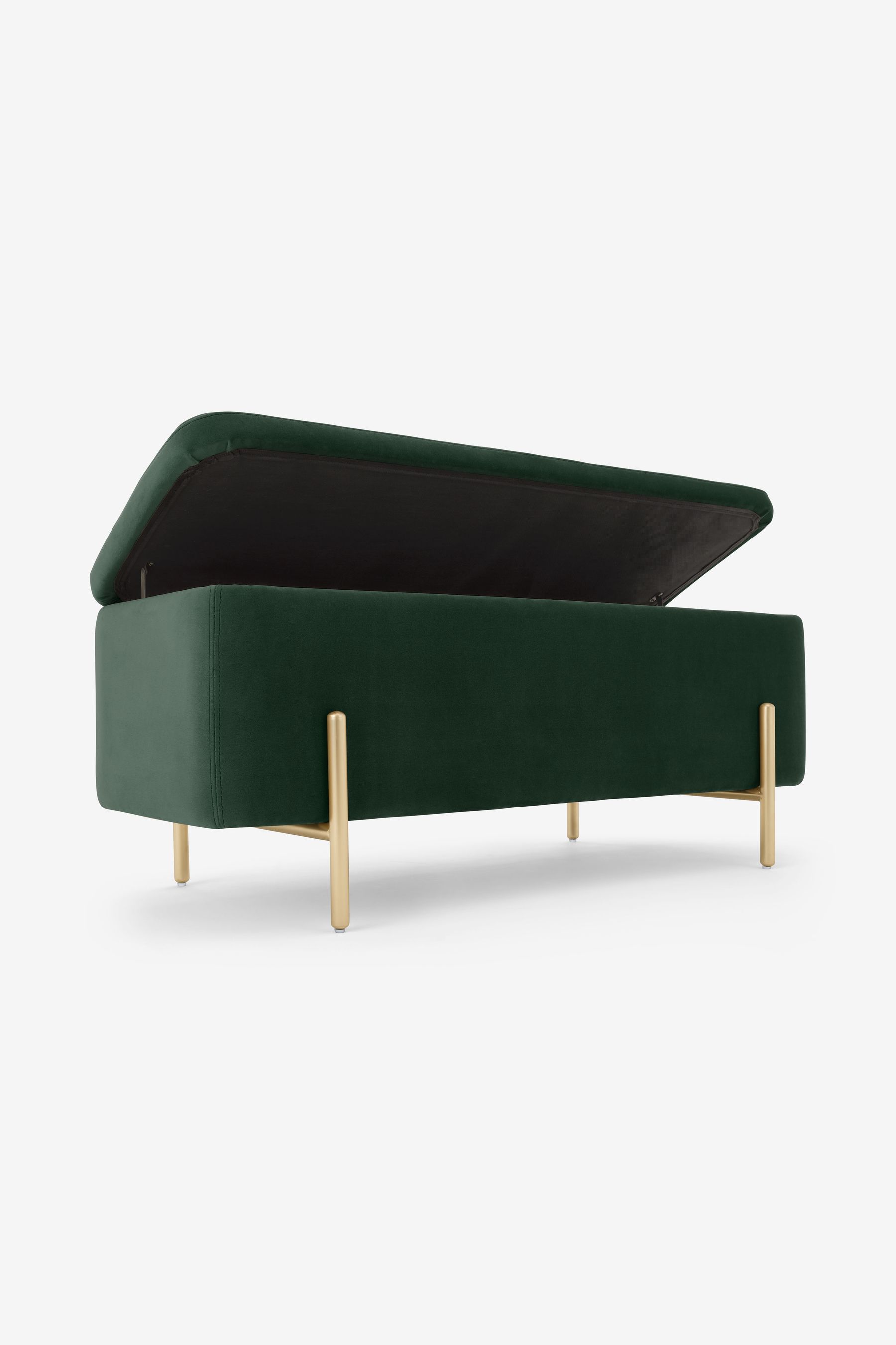 Green upholstered storage deals bench