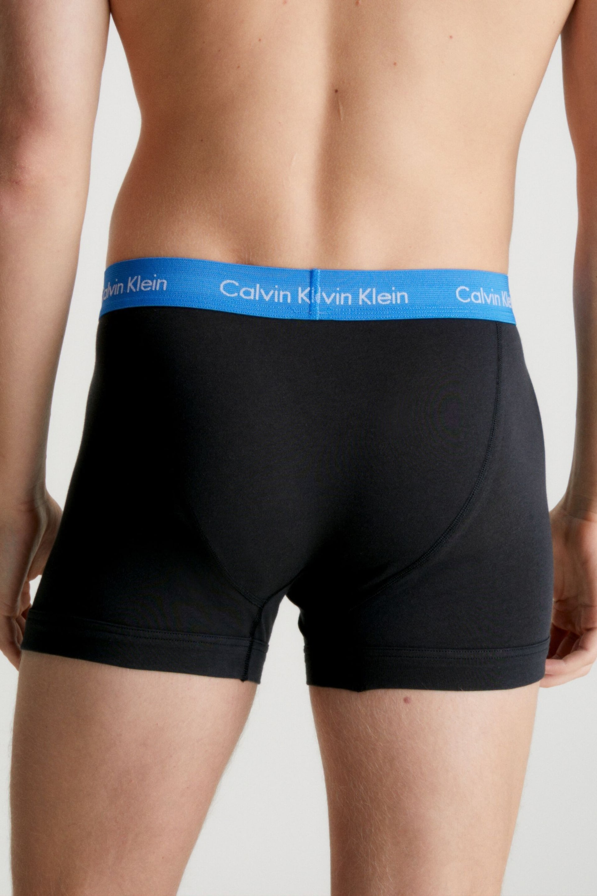 Calvin Klein Black Cotton Trunks 3 Pack - Image 3 of 4
