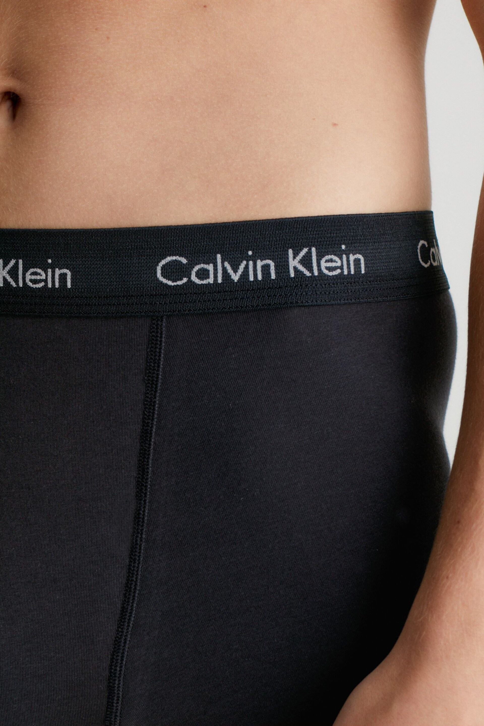 Calvin Klein Black Cotton Trunks 3 Pack - Image 4 of 4