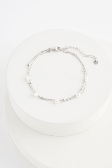 Sterling Silver Delicate Pearl Bracelet