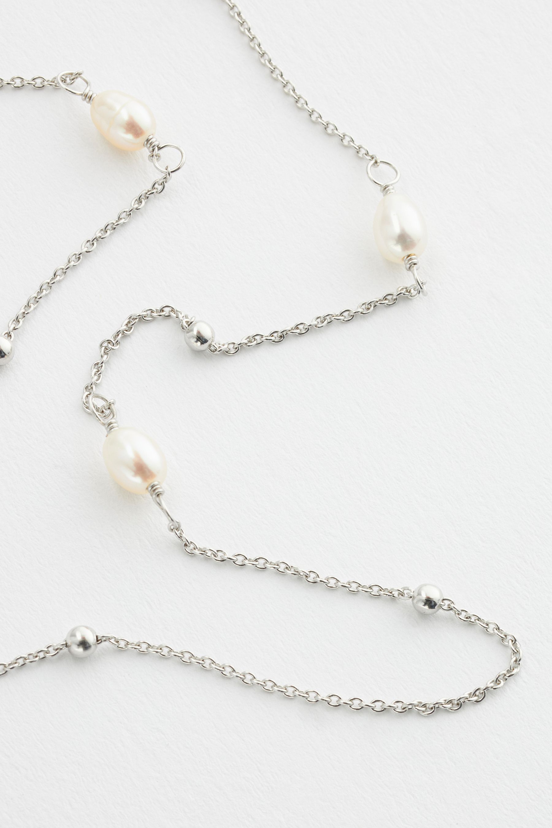Buy Sterling Silver Delicate Pearl Necklace from the Next UK online shop