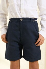 Angel & Rocket Blue Bernard Smart Textured Shorts - Image 1 of 5