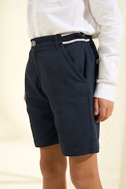 Angel & Rocket Blue Bernard Smart Textured Shorts - Image 3 of 5