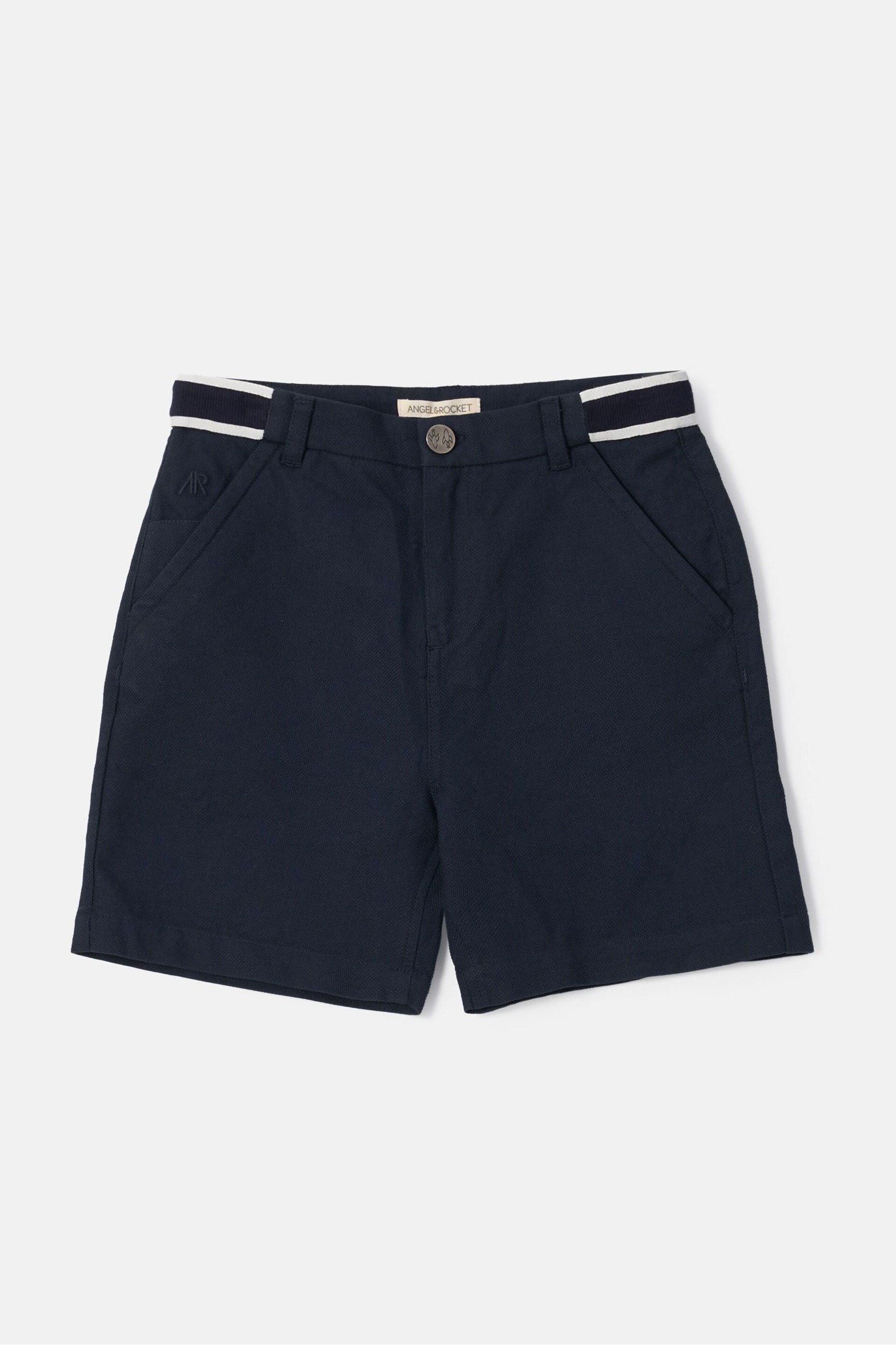 Angel & Rocket Blue Bernard Smart Textured Shorts - Image 4 of 5