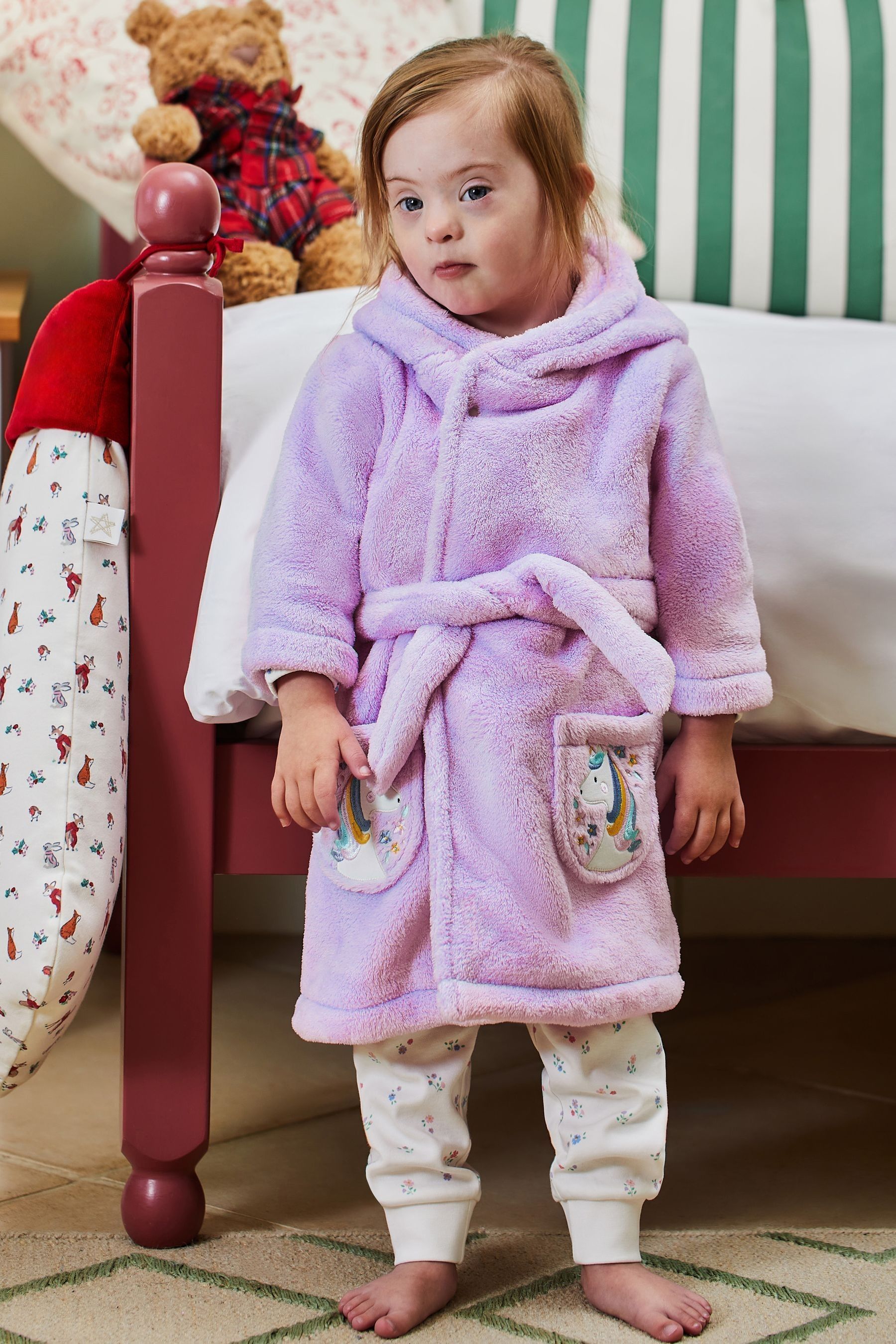 Girls unicorn dressing gown top