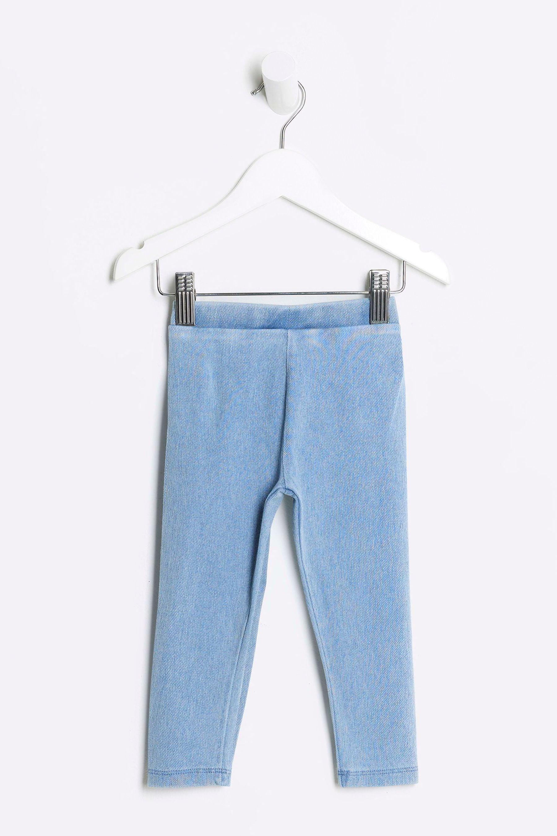 Buy River Island Blue Mini Girls Bow Back Jeggings from Next Luxembourg