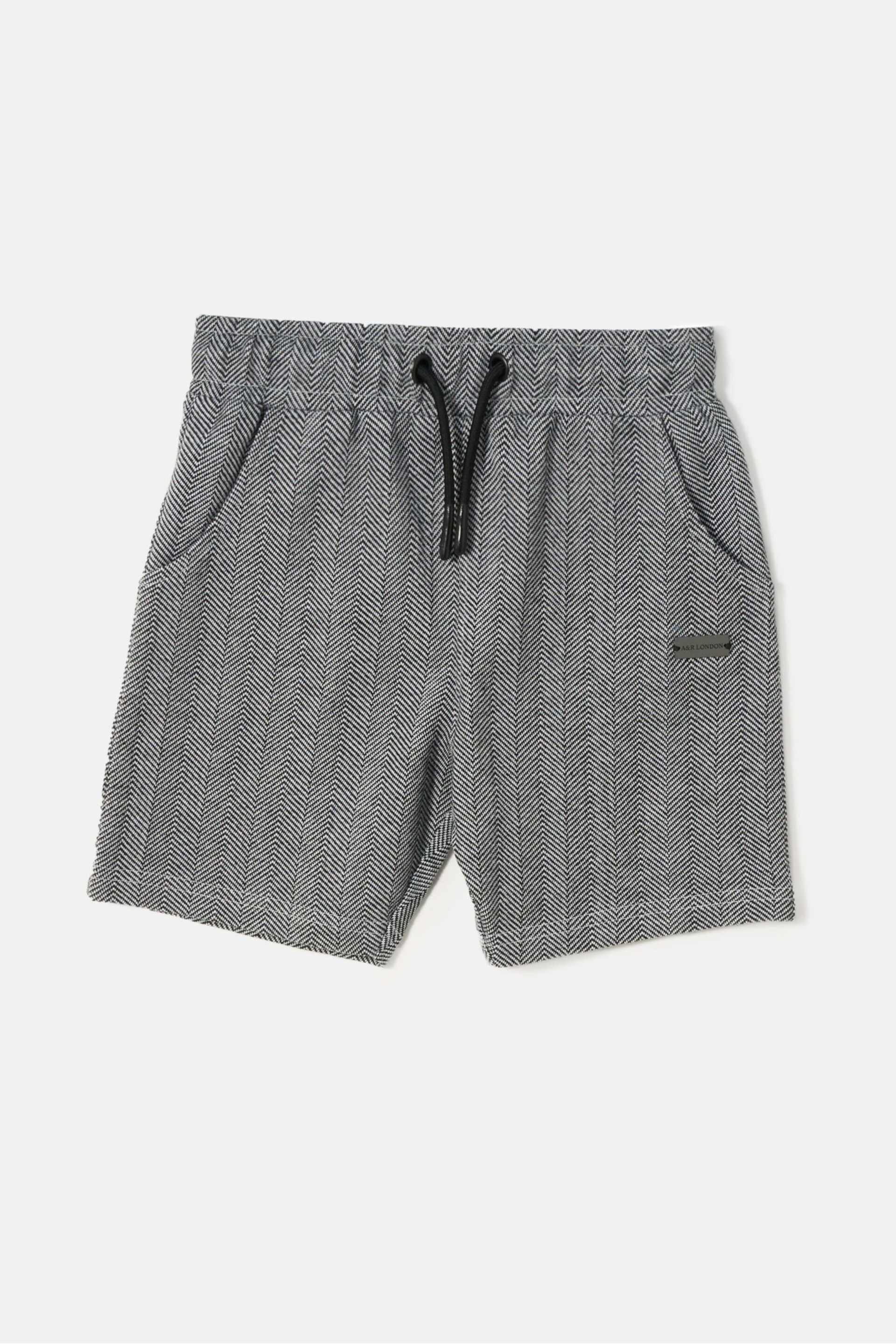 Angel & Rocket Grey Justin Herringbone Smart Shorts - Image 3 of 4