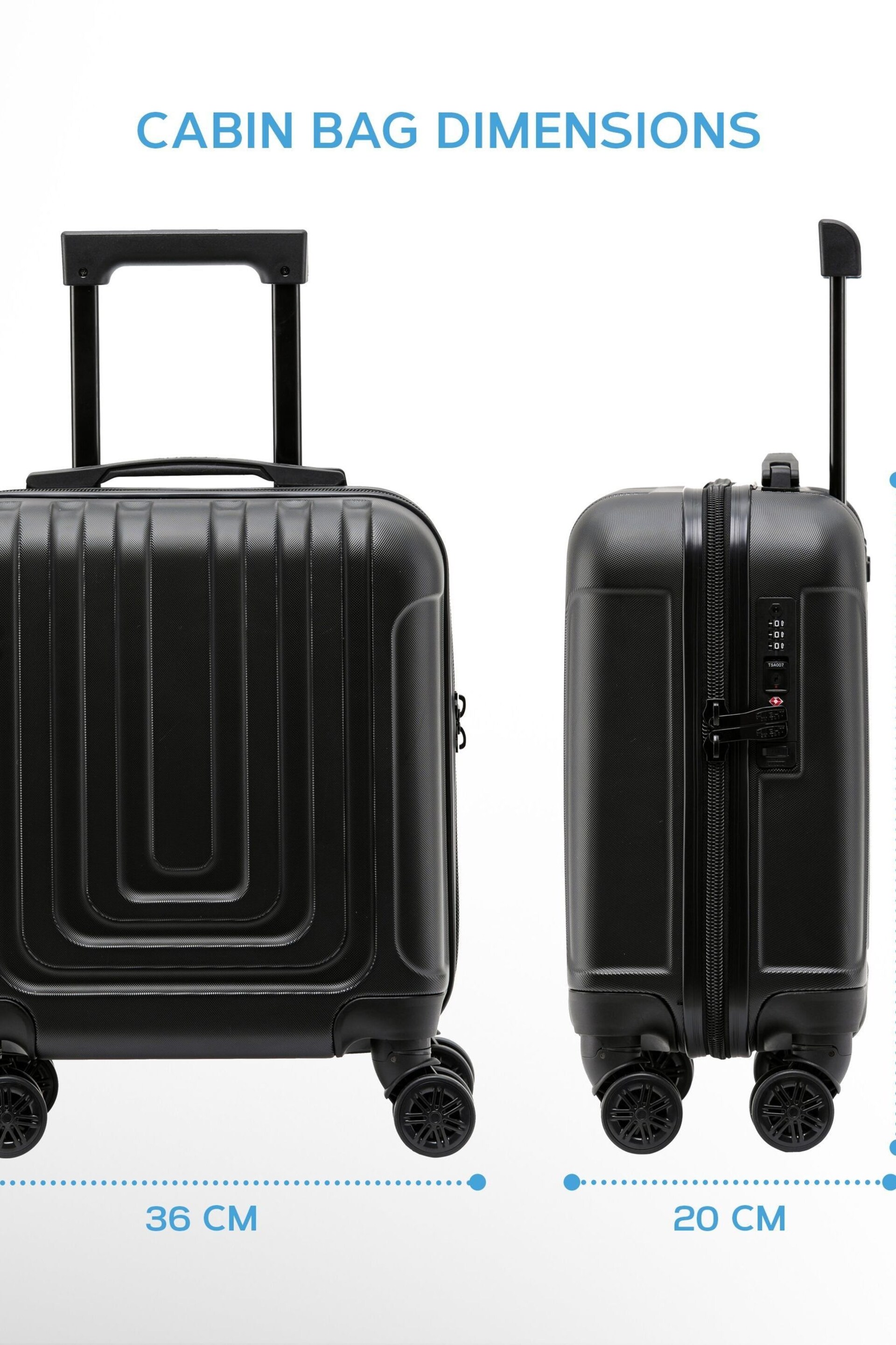 Flight Knight 45x36x20cm EasyJet Underseat 8 Wheel ABS Hard Case Cabin Carry On Hand Luggage - Image 2 of 7
