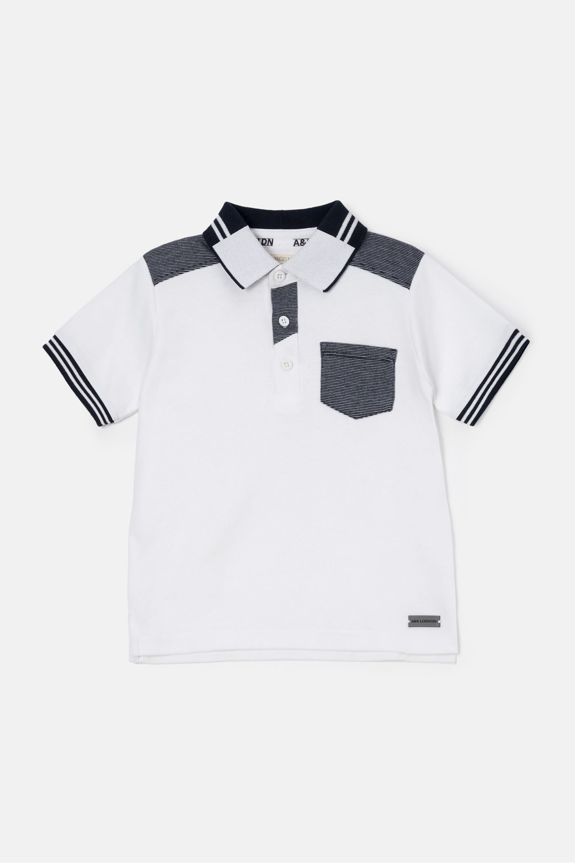 Angel & Rocket White/Blue Eric Ottoman Smart Polo Shirt - Image 5 of 7