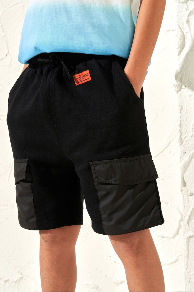 Angel & Rocket Black Nylon Niko Pocket Shorts - Image 1 of 3