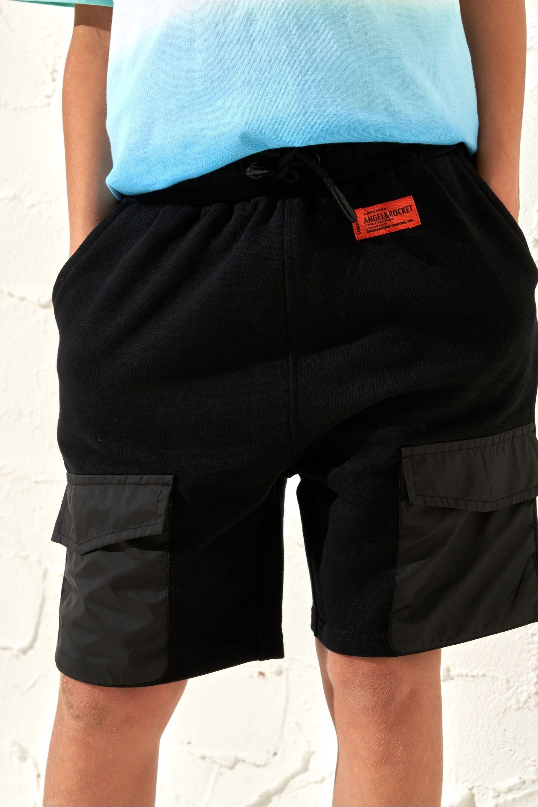 Buy Angel Rocket Niko Nylon Pocket Black Shorts from the Next UK