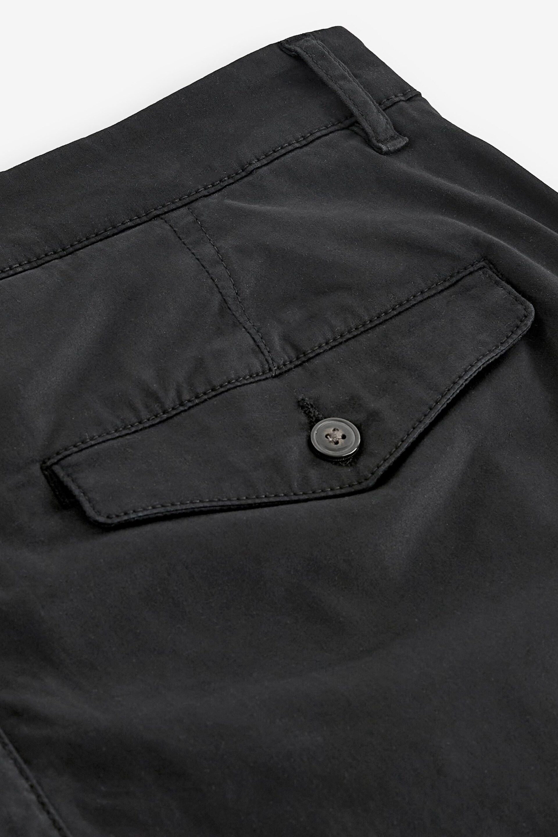 Black Slim Fit Premium Laundered Stretch Chinos Trousers - Image 10 of 10