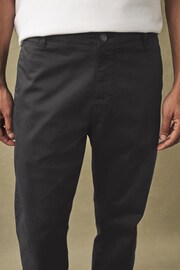 Black Slim Fit Premium Laundered Stretch Chinos Trousers - Image 5 of 10