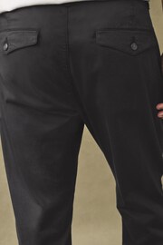 Black Slim Fit Premium Laundered Stretch Chinos Trousers - Image 6 of 10