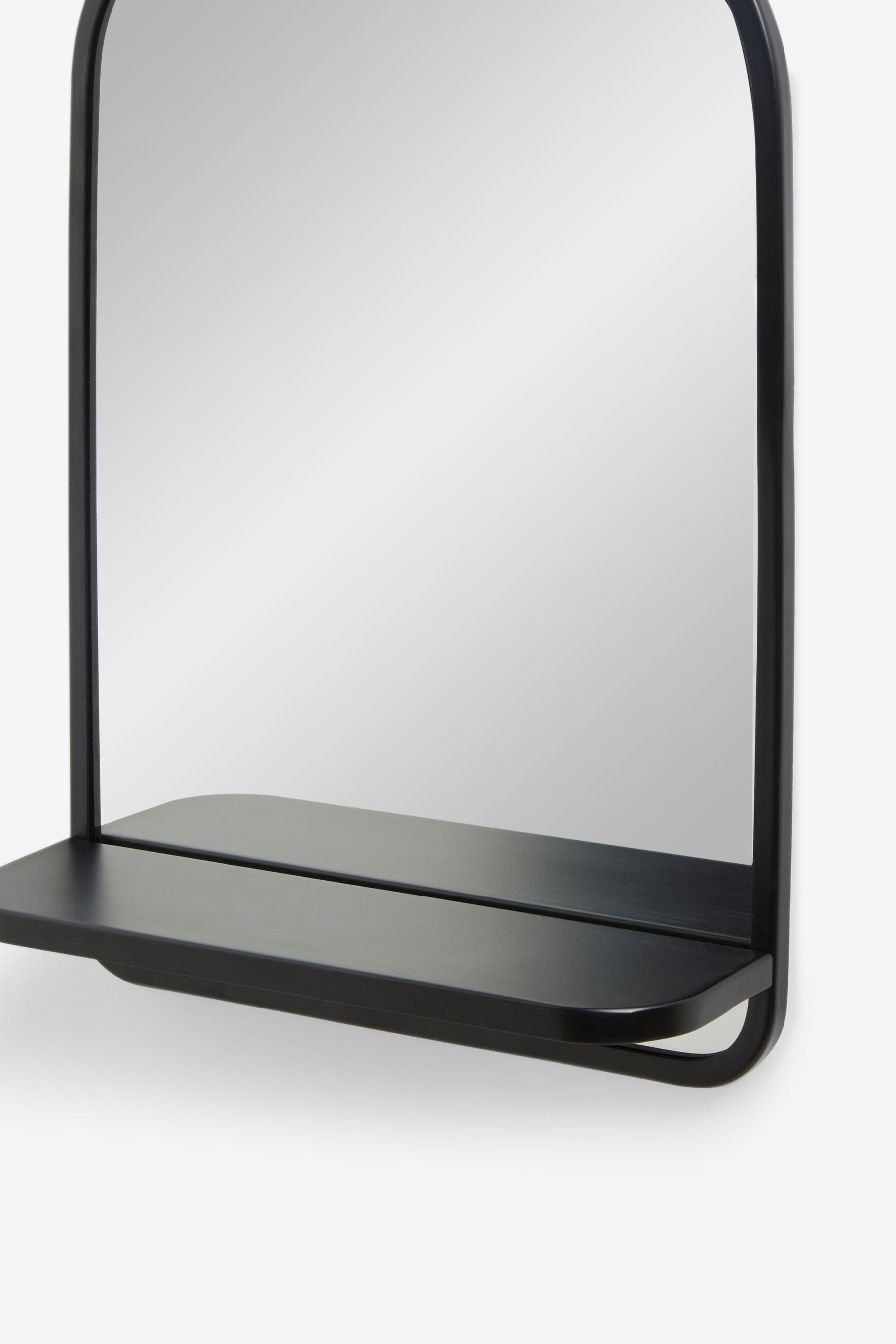Black Small Shelf Wall Mirror