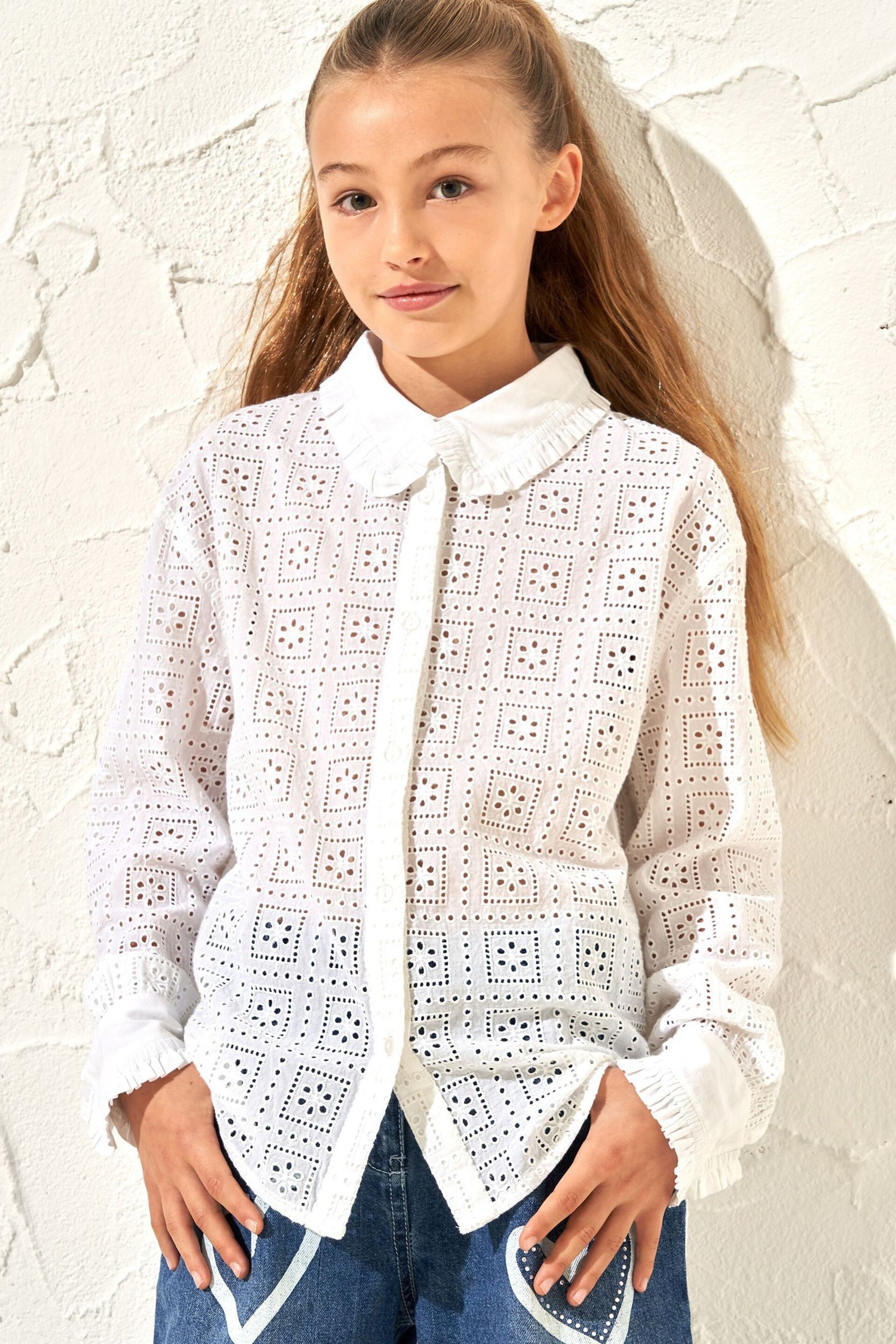 Angel & Rocket White Broderie Marcella Shirt - Image 1 of 6
