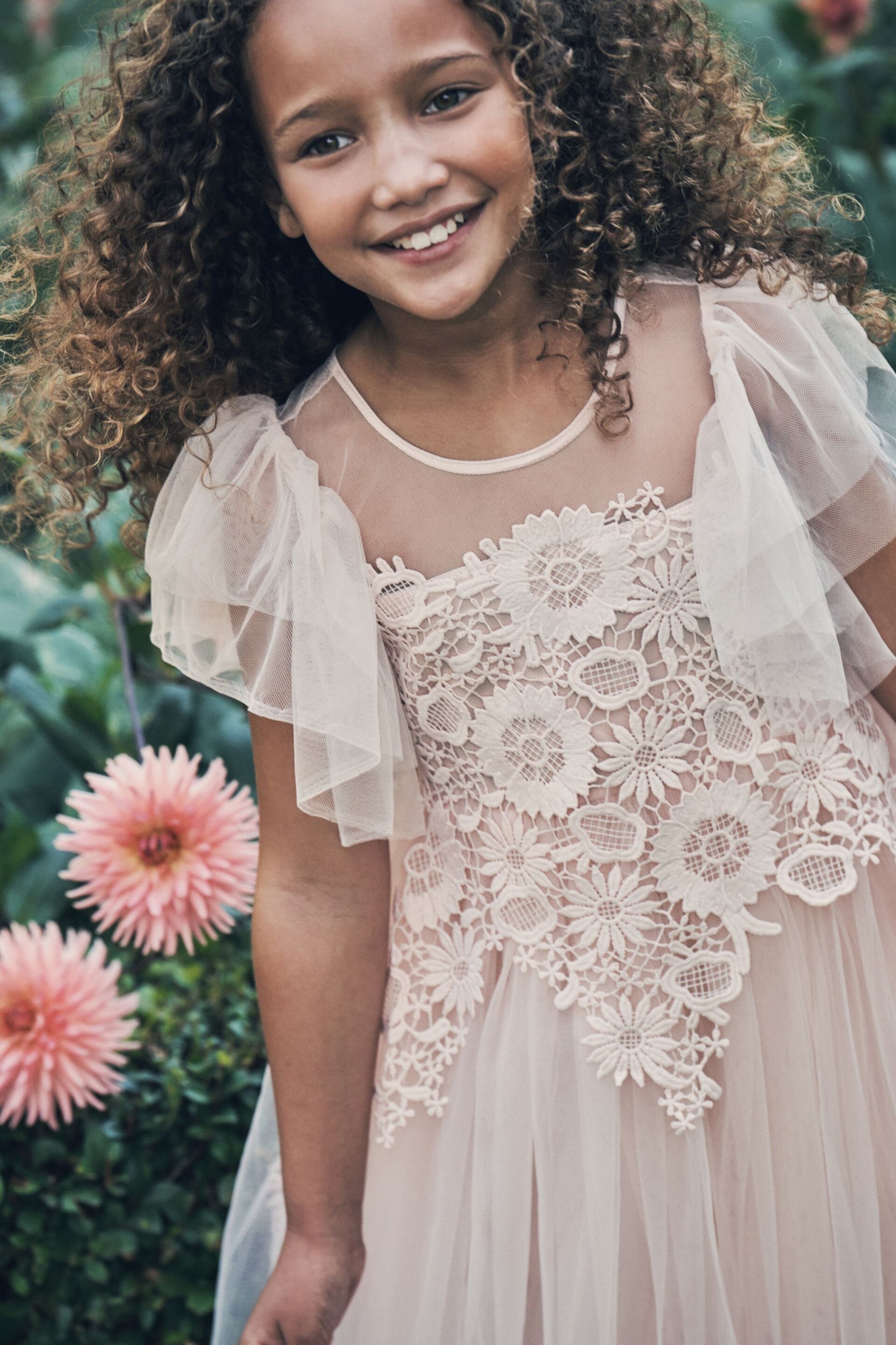 Angel & Rocket Pink Cascade Lace Anelise Dress - Image 2 of 9