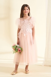 Angel & Rocket Pink Cascade Lace Anelise Dress - Image 5 of 9