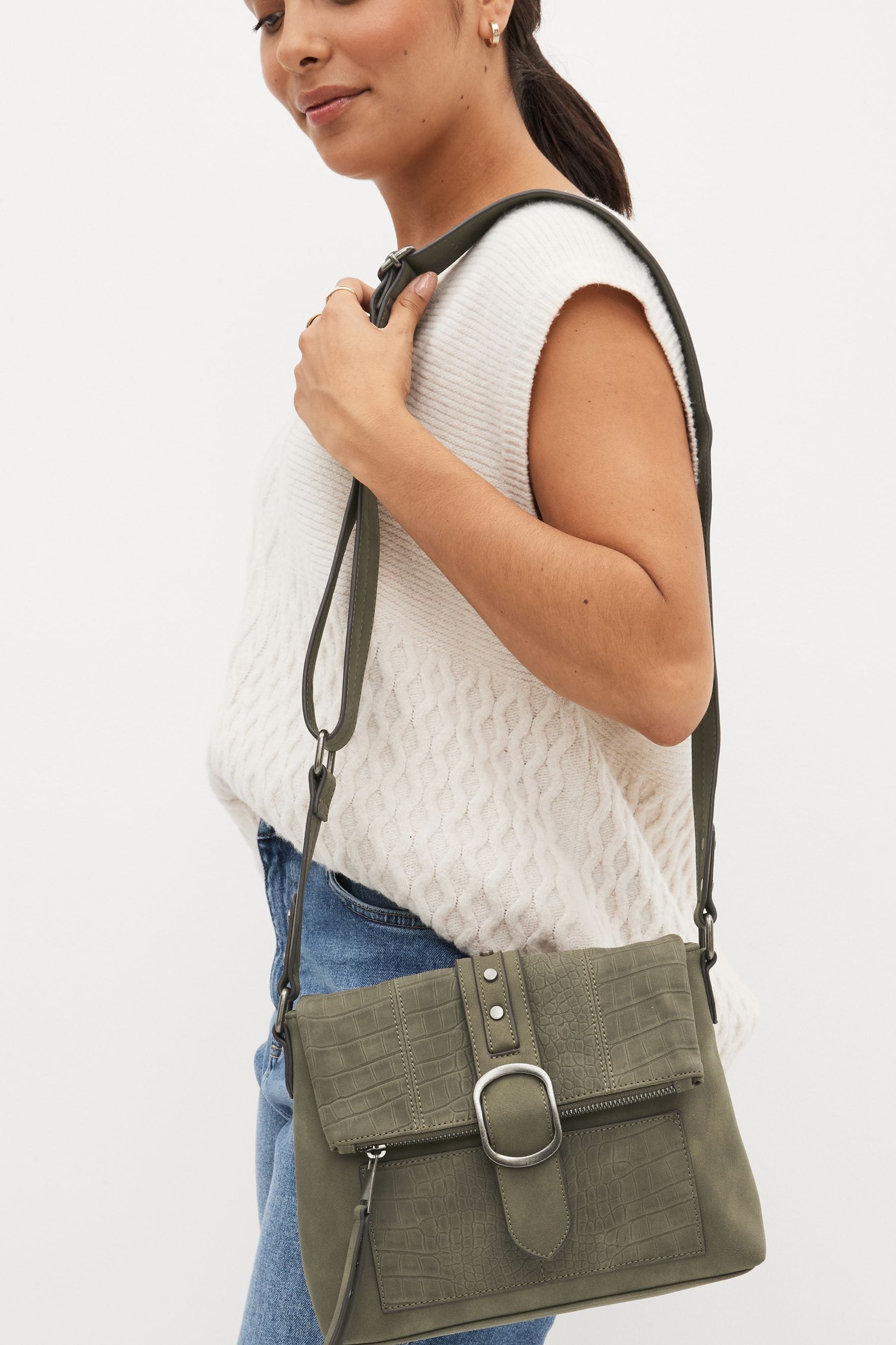 Buy Khaki Green Utility Lock Style Messenger Bag from Next Germany