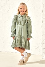 Angel & Rocket Green 100% Cotton Jessie Stripe Button Through Dress - Image 1 of 5