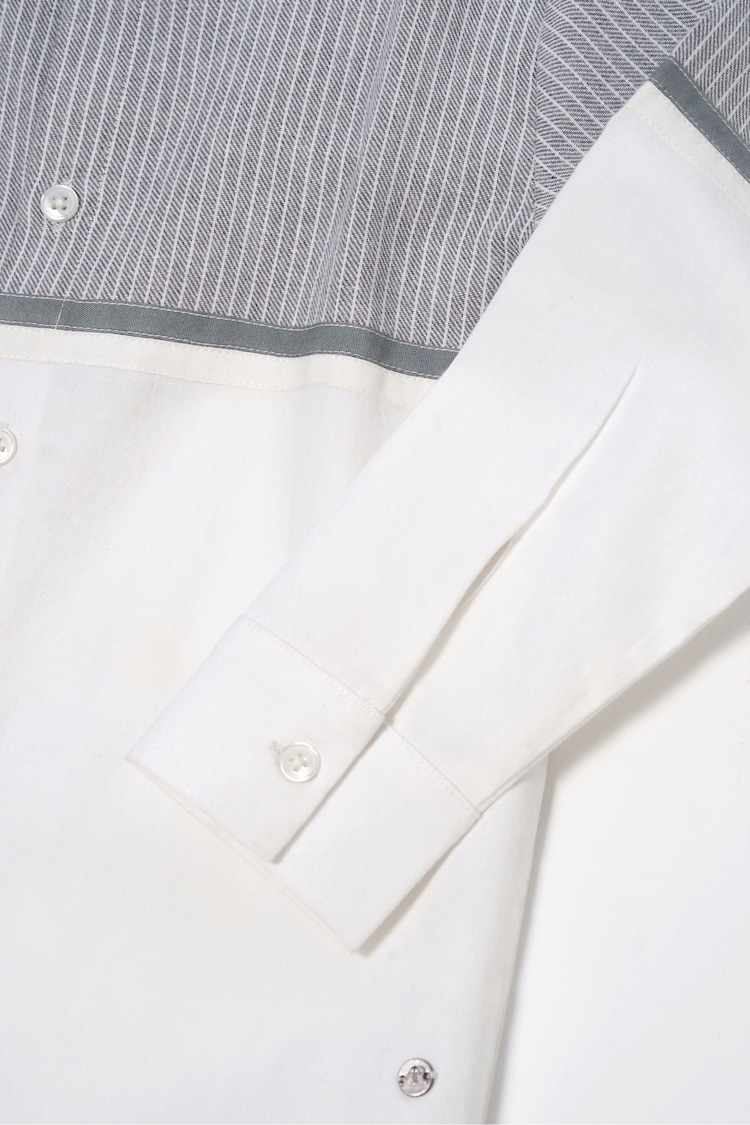 Angel & Rocket Grey Linen Yoke Oxford 100% Cotton Shirt - Image 5 of 5