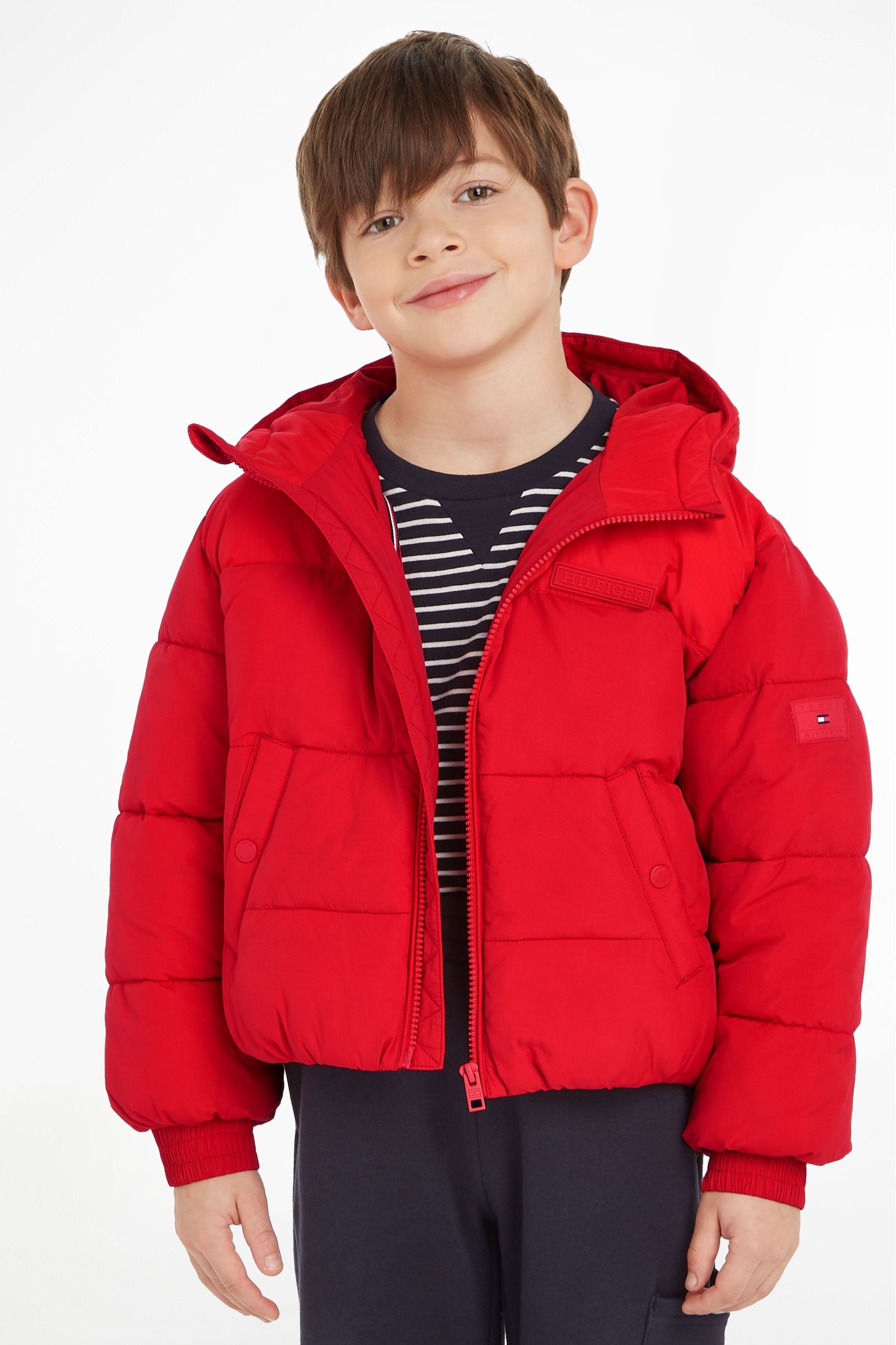 Buy Tommy Hilfiger Kids Red New York Puffer Jacket from Next Luxembourg