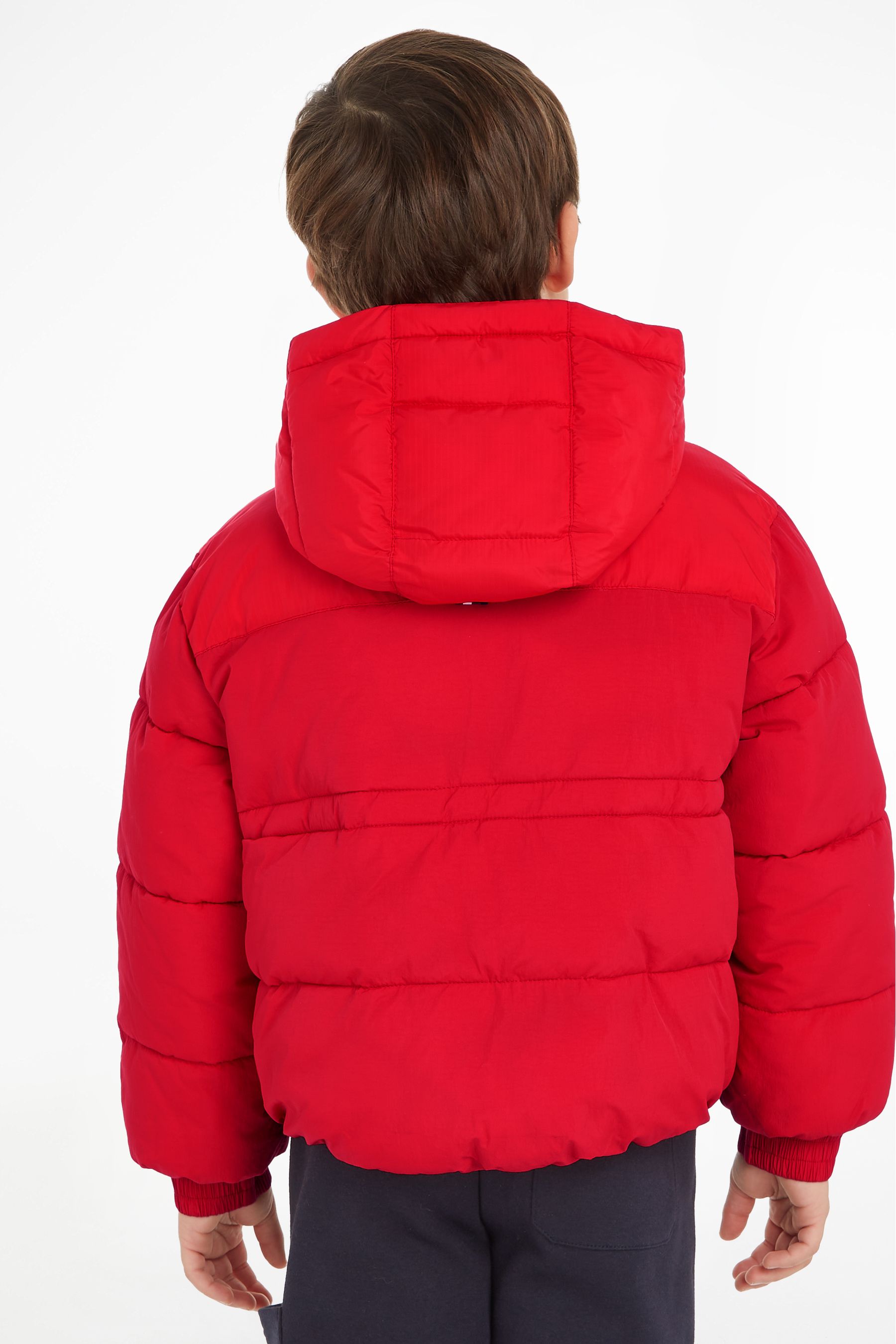 Buy Tommy Hilfiger Kids Red New York Puffer Jacket from Next Luxembourg