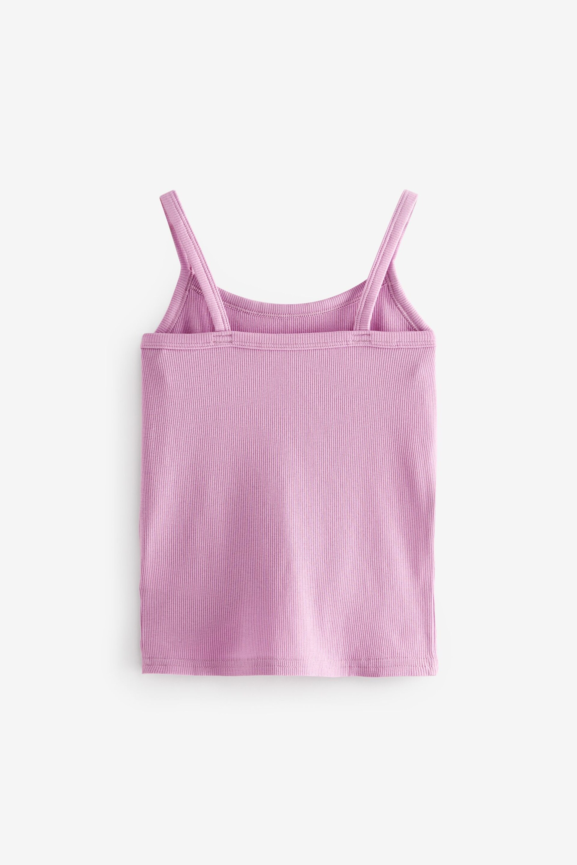 Grey/Pink/White Rib Cami Vest 3 Pack (2-16yrs) - Image 3 of 6