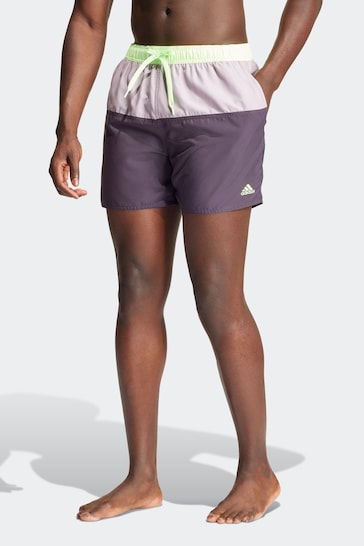 adidas Purple Colorblock Clx Swim Shorts