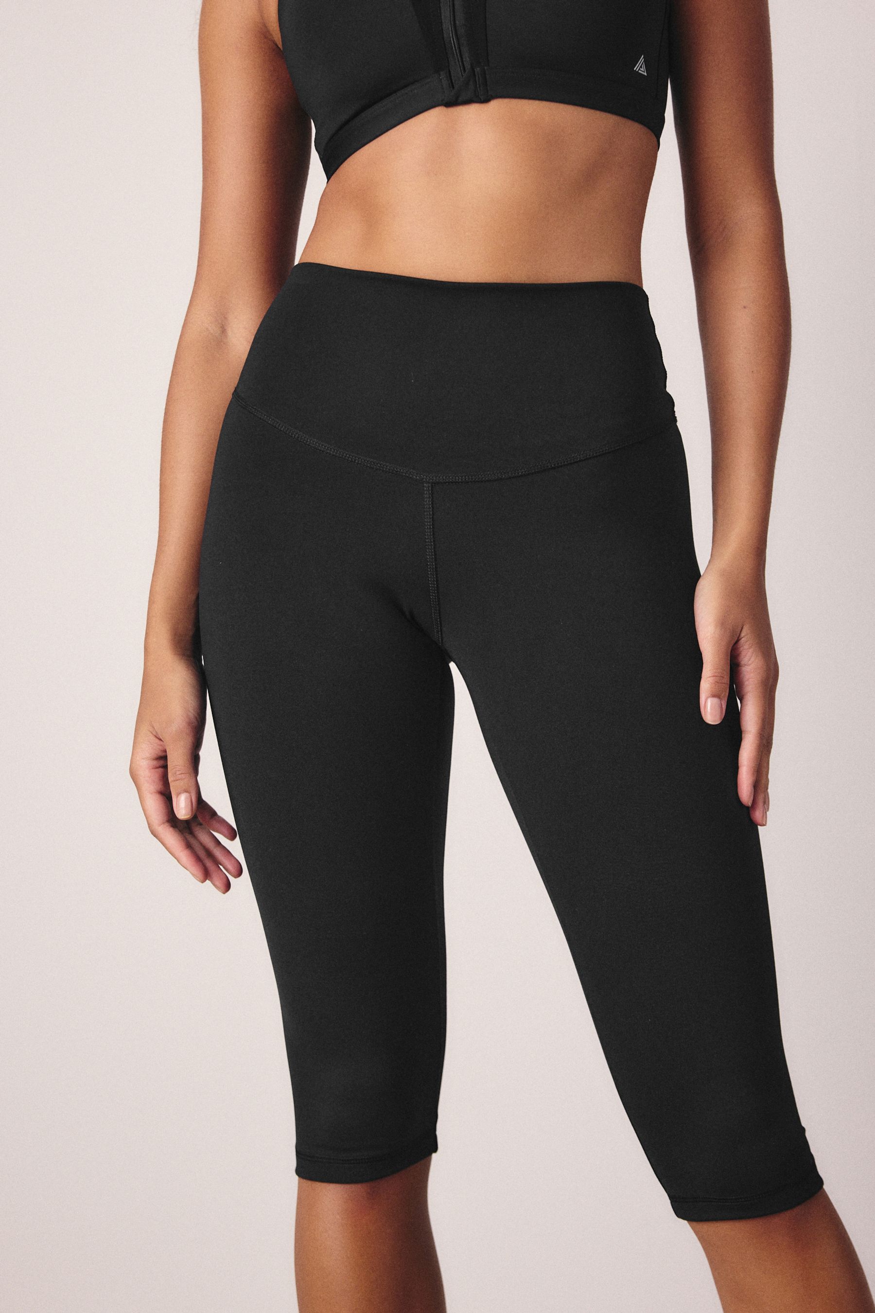Buy Black Tummy Control High Waisted Cropped Sculpting Leggings from the Next UK online shop
