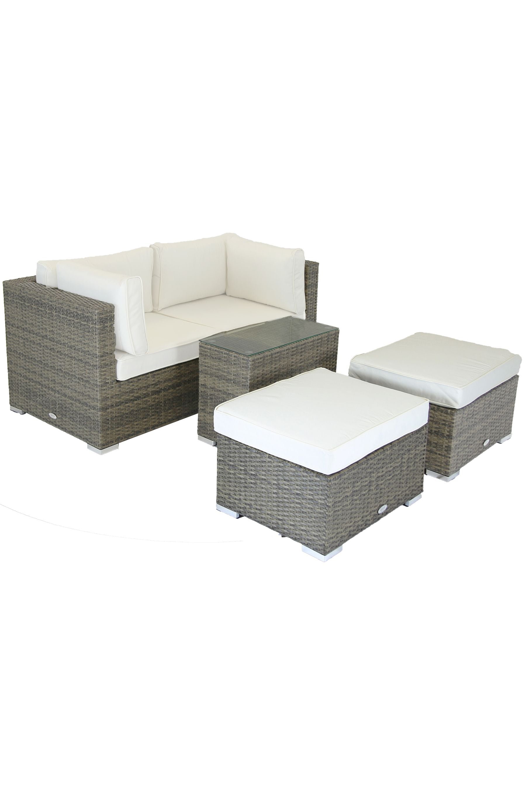 Charles bentley rattan multifunctional hot sale contemporary lounge set in grey