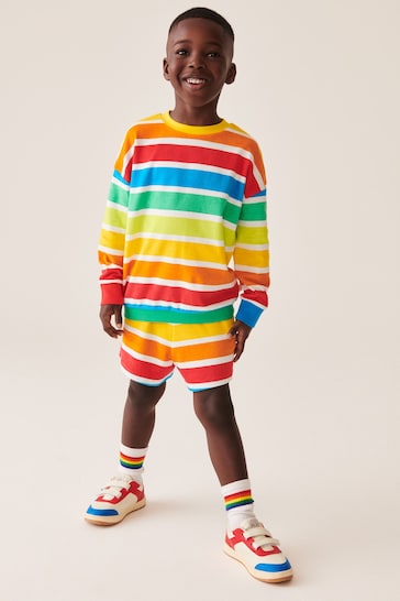 Little Bird by Jools Oliver Multi Bright Colourful Towelling Sweat Top and Short Set
