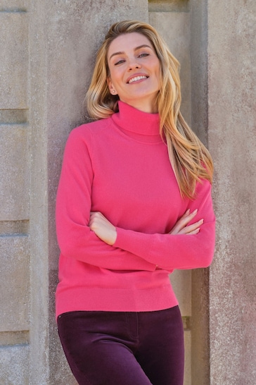 Pure Collection Cashmere Polo Neck Sweater