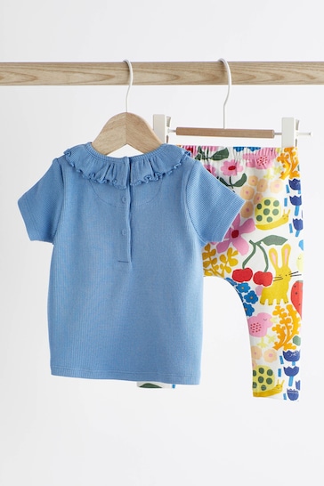 Blue Baby Top And Leggings Set
