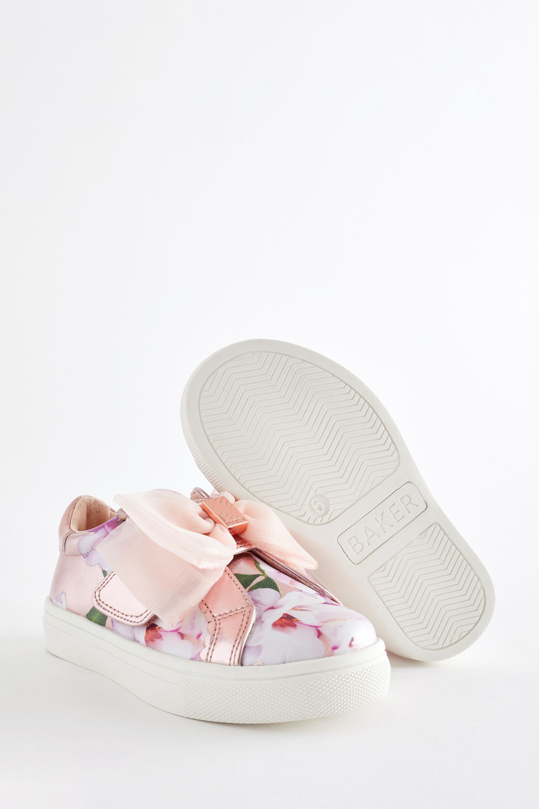 Buy Baker by Ted Baker Girls Pink Metallic Floral Trainers with