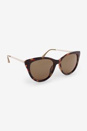 Brown/Cream Polarised Cat Eye Sunglasses - Image 3 of 7