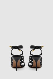 Reiss Black Keira Strappy Open Toe Heeled Sandals - Image 4 of 5