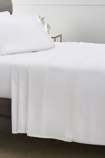 White 300 Thread Count Collection Luxe 100% Cotton Flat Sheet