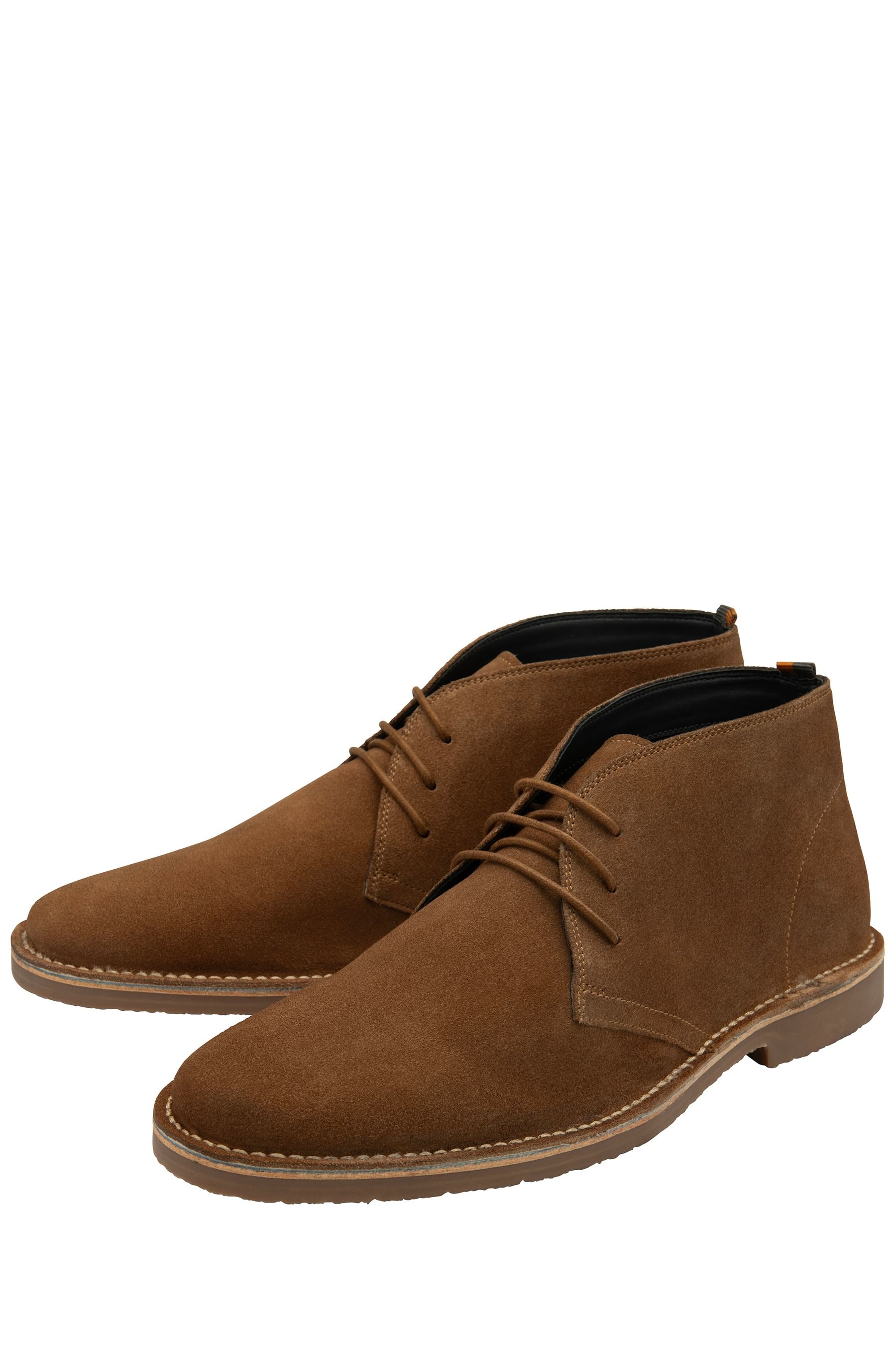 Frank Wright Brown Mens Suede Lace Up Desert Boots