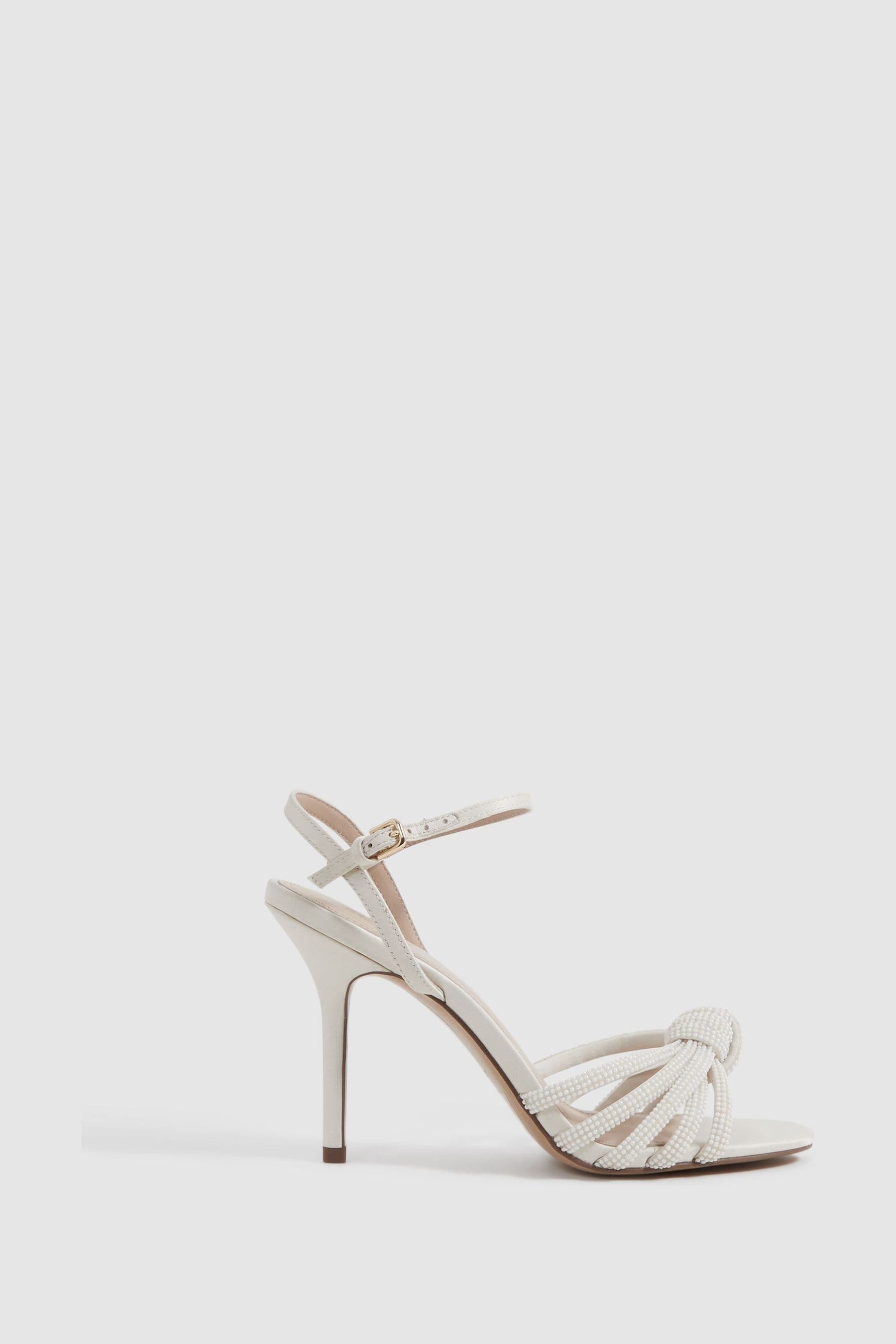 Buy Reiss Cream Estel Strappy Pearl Heeled Sandals from the Next UK online shop