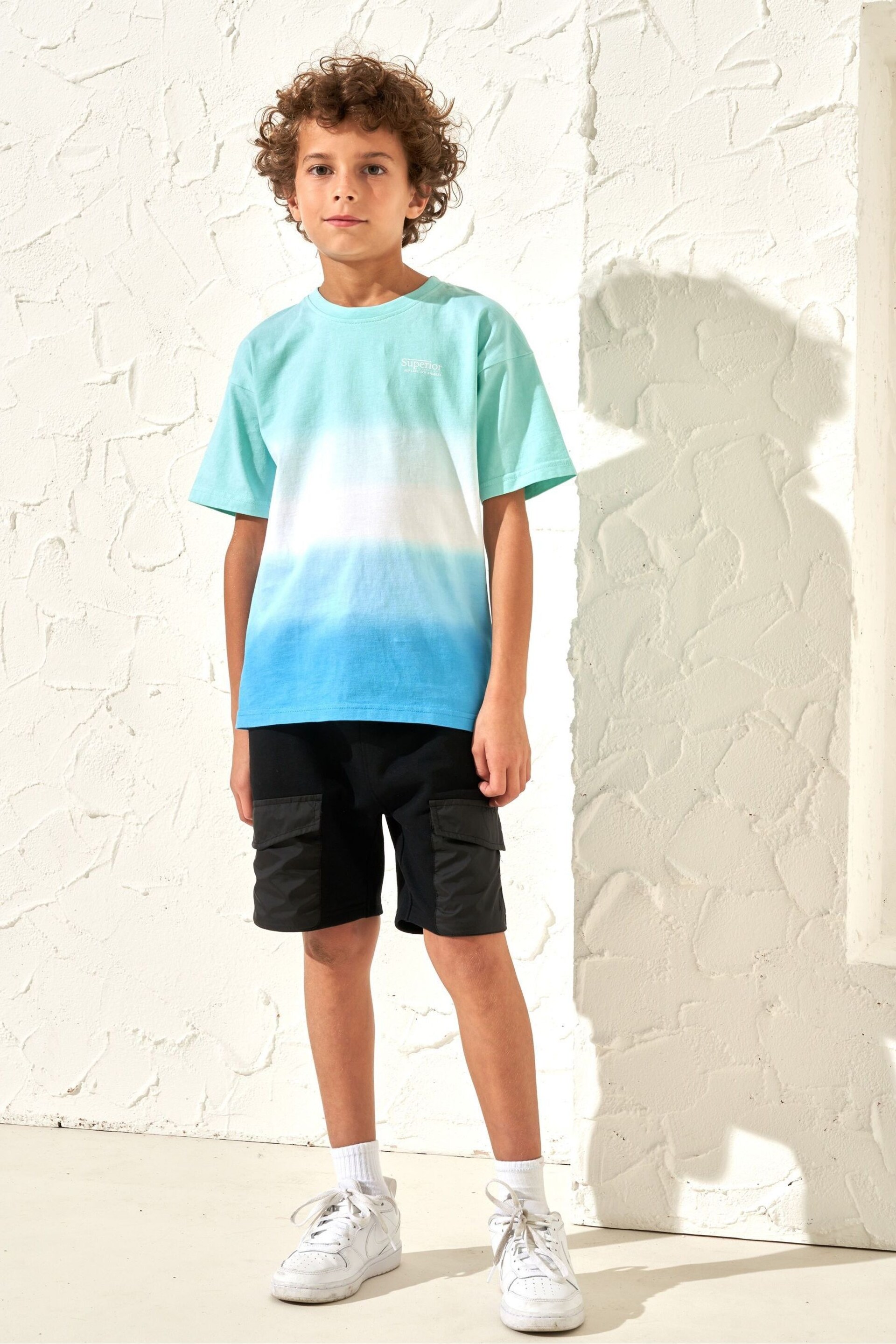 Angel & Rocket Blue Brad Ombre Tie Dye T-Shirt - Image 1 of 5