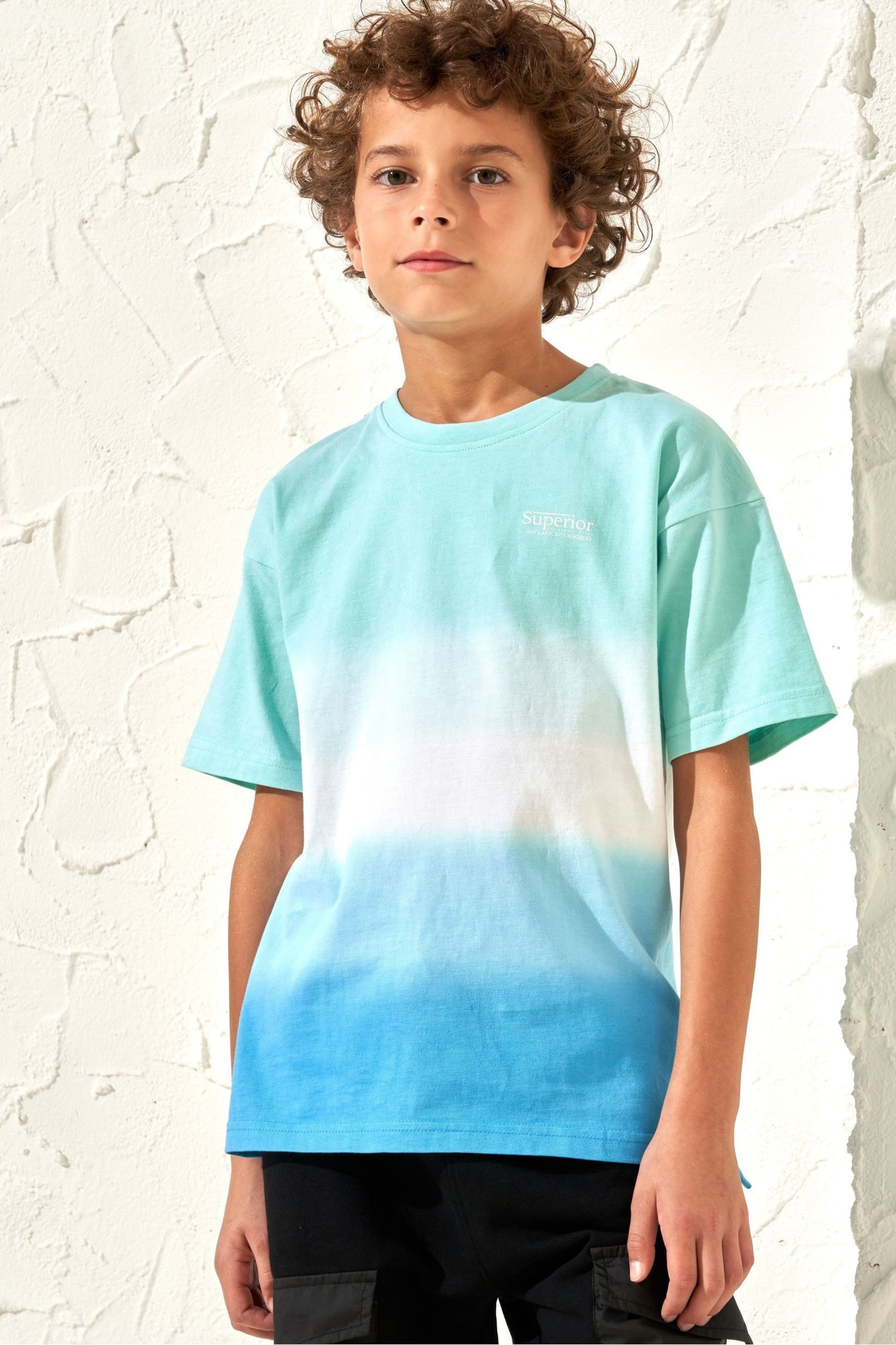 Angel & Rocket Blue Brad Ombre Tie Dye T-Shirt - Image 2 of 5