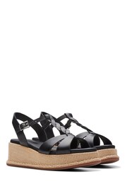 Clarks Black Leather Kimmei Twist Sandals - Image 3 of 6