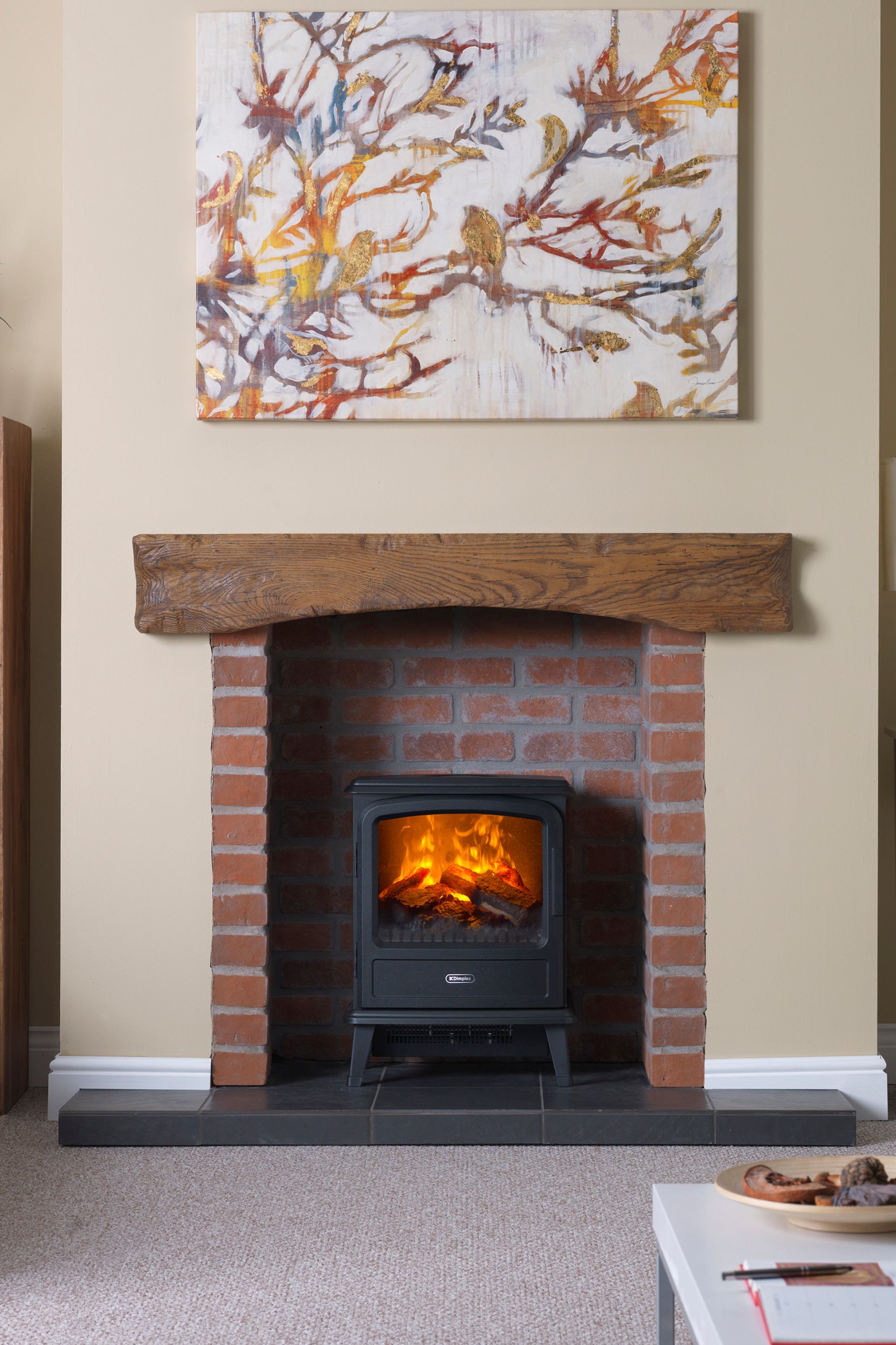 Buy Dimplex Matt Black Evandale Electric Stove Fireplace from the Next