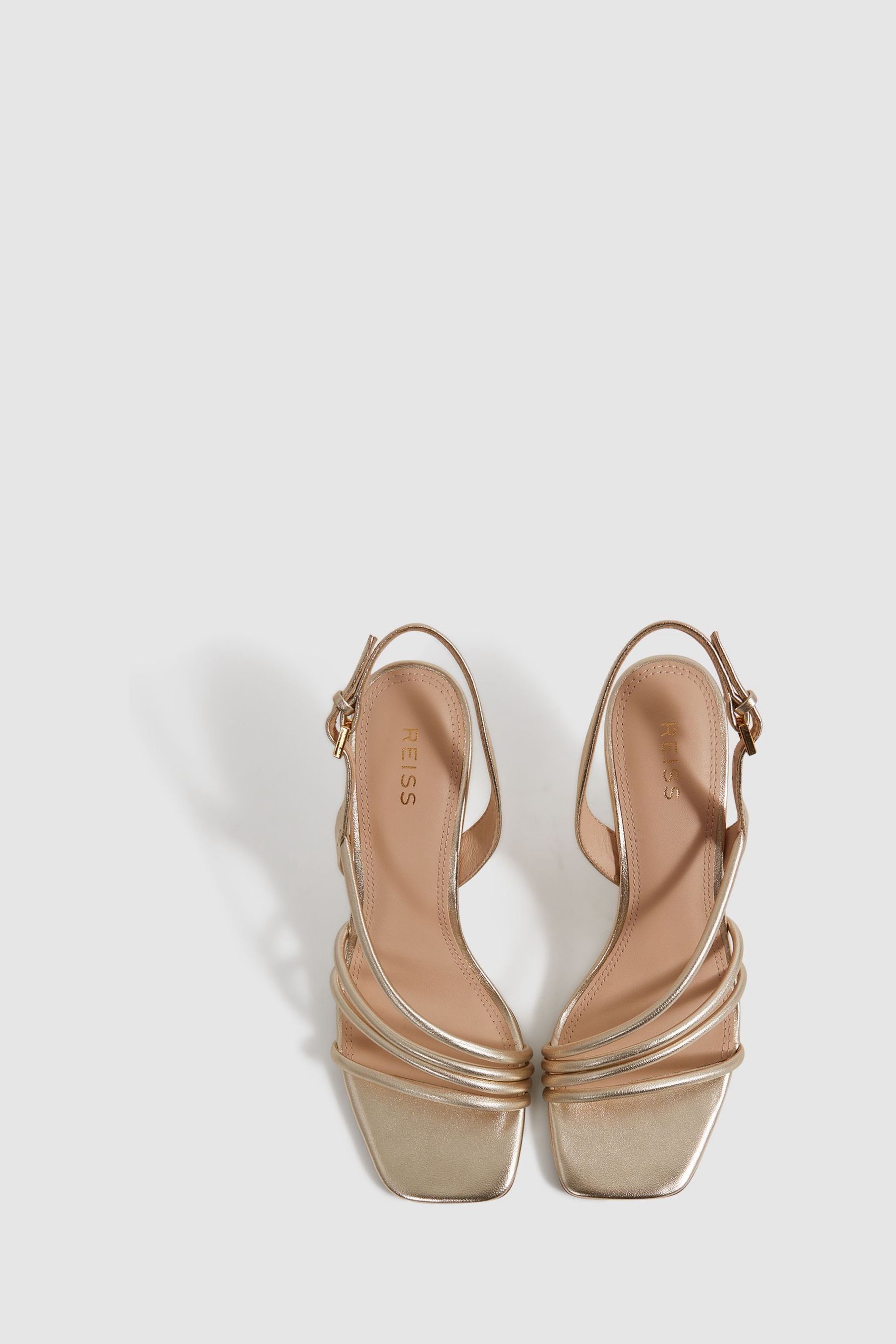Buy Reiss Gold Anya Leather Strappy Wedge Heels from the Next UK online shop