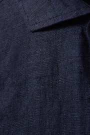 Reiss Navy Ruban Junior Linen Cutaway Collar Shirt - Image 5 of 5